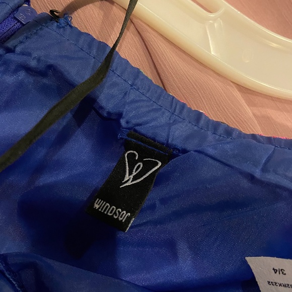 Blue Floral Strapless Dress - Picture 5 of 5